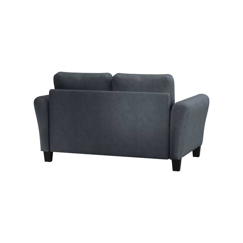 Home Square 2-Piece Set with Upholstery Loveseat and Sofa in Dark Gray