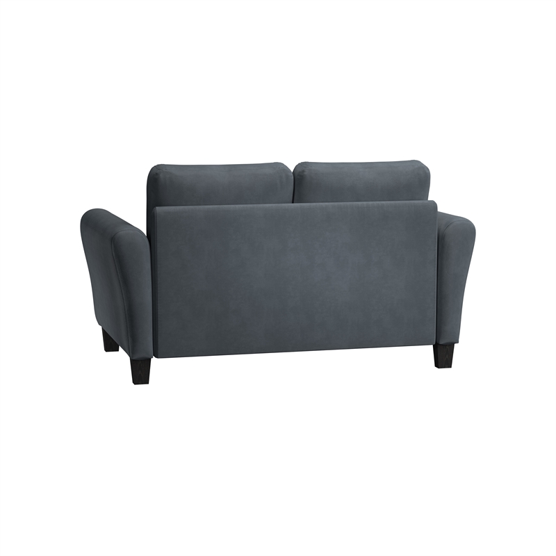 Home Square 2-Piece Set with Upholstery Loveseat and Sofa in Dark Gray