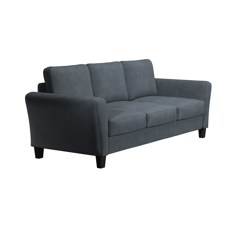 Home Square 2-Piece Set with Upholstery Loveseat and Sofa in Dark Gray