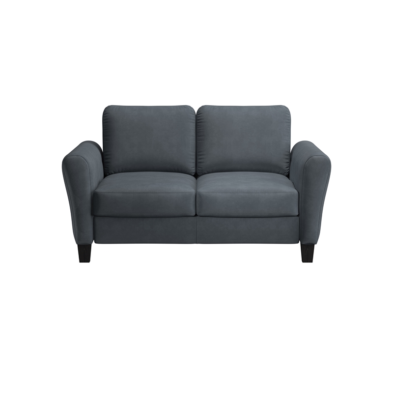 Home Square 2-Piece Set with Upholstery Loveseat and Sofa in Dark Gray