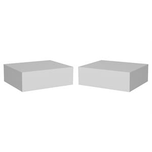 Home Square Engineered Wood Nightstand in White Finish - Set of 2