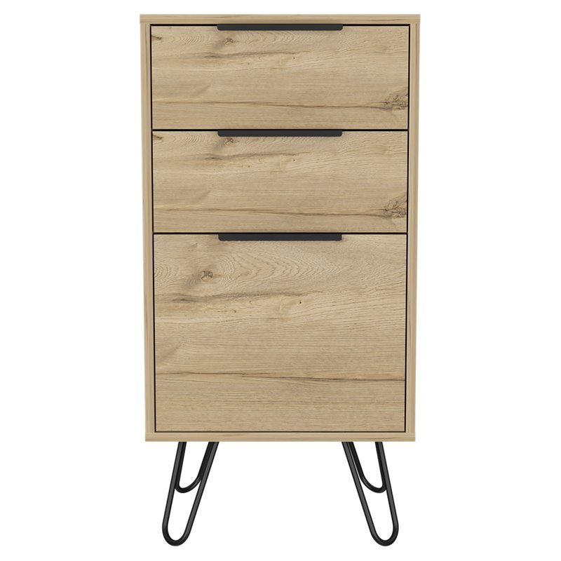 Home Square 2-Piece Set with 3 Drawers Dresser and Nightstand in Light Oak