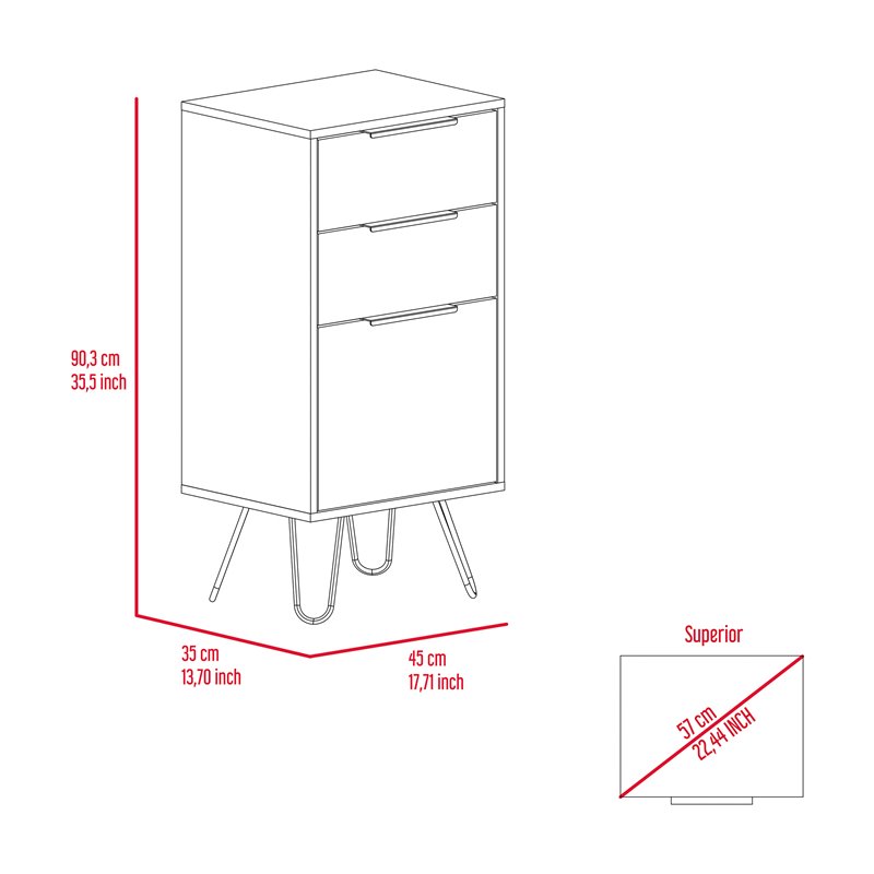 Home Square 2-Piece Set with 3 Drawers Dresser and Nightstand in Light Oak