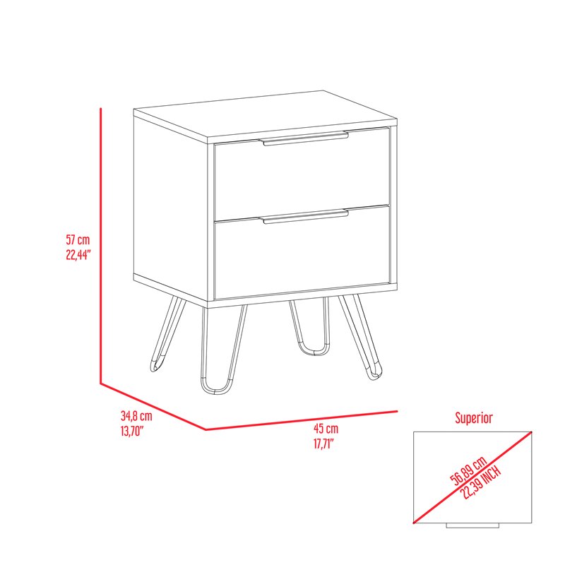 Home Square 2-Piece Set with 3 Drawers Dresser and Nightstand in Light Oak