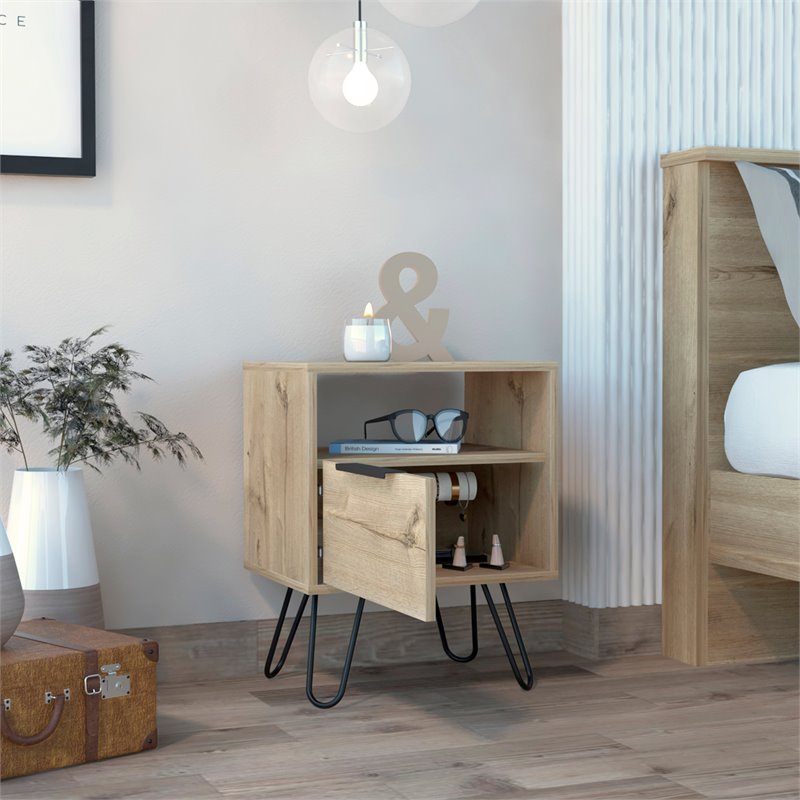 Home Square 2-Piece Set with 3 Drawers Dresser & Nightstand in Black