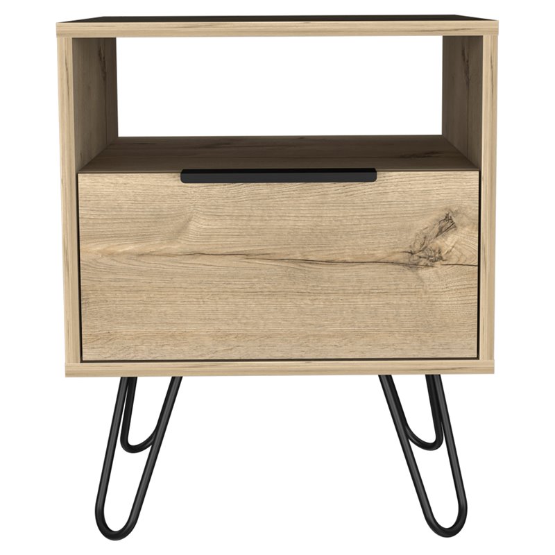 Home Square 2-Piece Set with 3 Drawers Dresser & Nightstand in Black