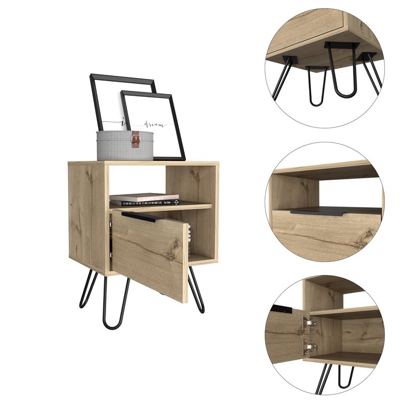 Home Square 2-Piece Set with 3 Drawers Dresser & Nightstand in Black