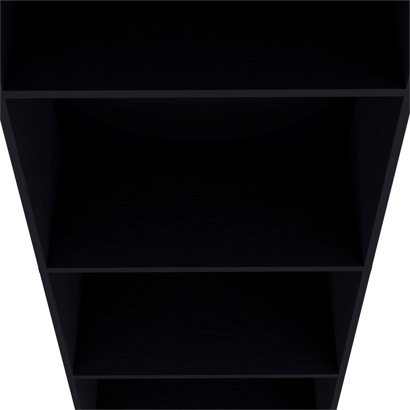 Home Square 2-Piece Set with Engineered Wood Writing Desk & Bookcase in Black