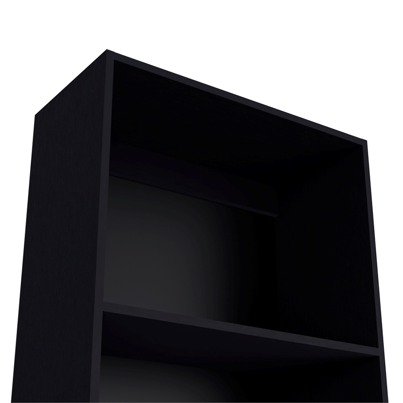 Home Square 2-Piece Set with Engineered Wood Writing Desk & Bookcase in Black