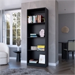 Home Square 2-Piece Set with Engineered Wood Writing Desk & Bookcase in Black