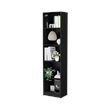 Home Square 2-Piece Set with Wood Computer Desk & Slim Bookcase in Black