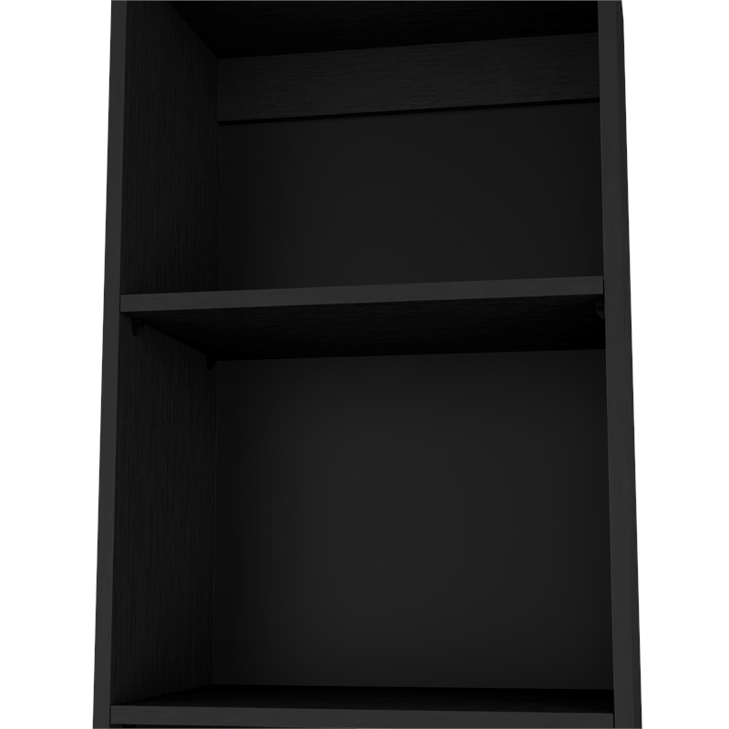 Home Square 2-Piece Set with Wood Computer Desk & Slim Bookcase in Black