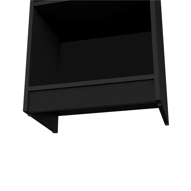 Home Square 2-Piece Set with Wood Computer Desk & Slim Bookcase in Black