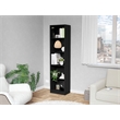 Home Square 2-Piece Set with Wood Computer Desk & Slim Bookcase in Black