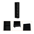 Home Square 2-Piece Set with Wood Computer Desk & Slim Bookcase in Black