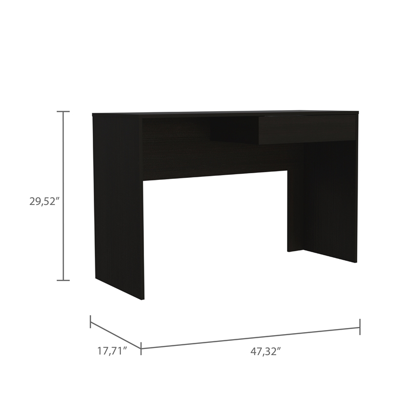 Home Square 2-Piece Set with Writing Desk and 4 Shelves Bookcase in Black