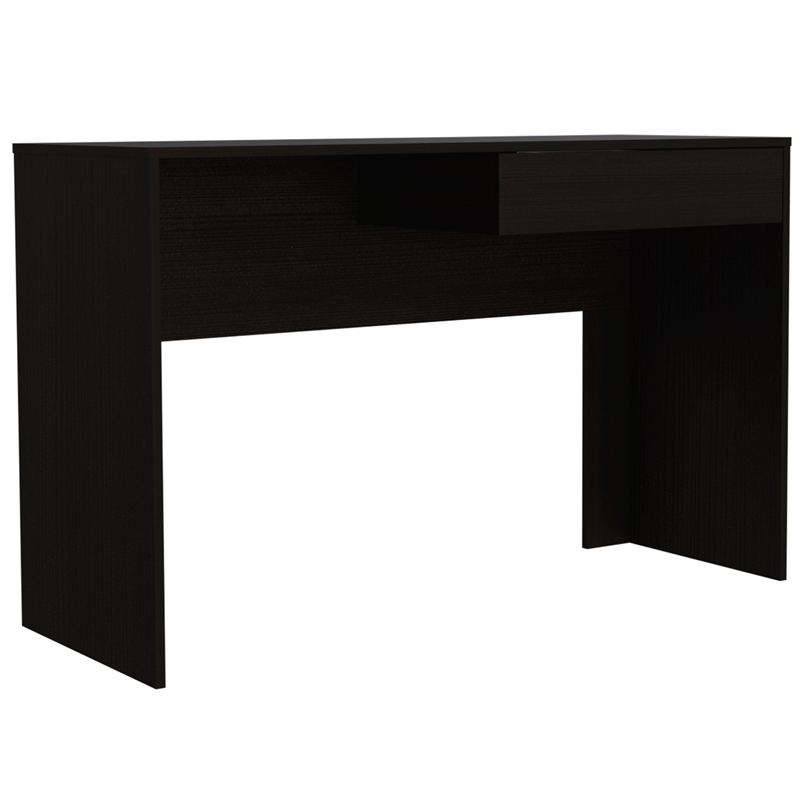 Home Square 2-Piece Set with Writing Desk and 2 Door Bookcase in Black