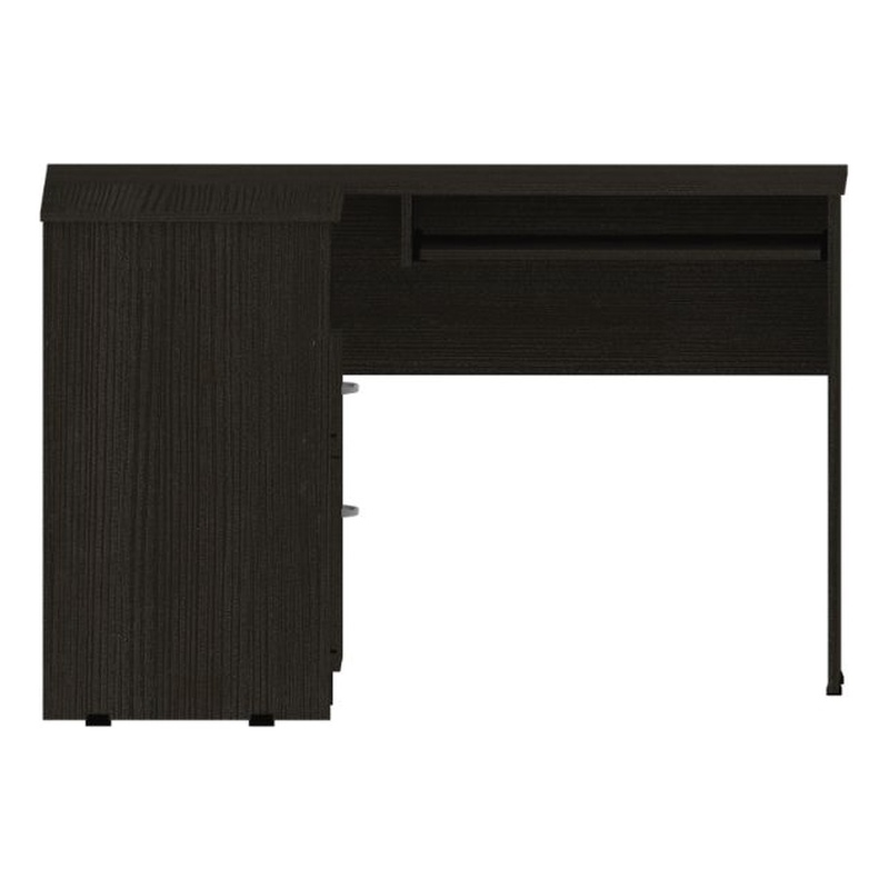 Home Square 2-Piece Set with L-Shaped Desk and 2 Door Bookcase in Black