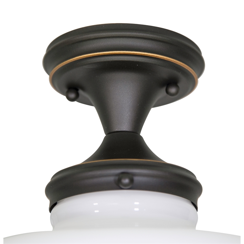 Home Square Stainless Steel Ceiling Light in Oil Rubbed Bronze - Set of 2