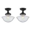 Home Square Metal Ceiling Light in Matte Black Finish - Set of 2