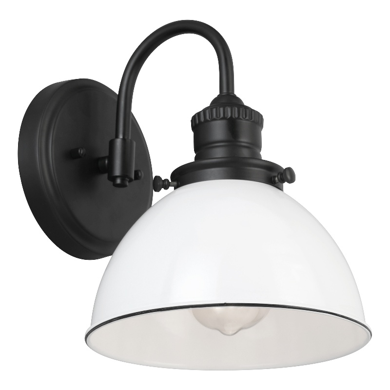 Home Square Stainless Steel Wall Light in Matte Black - Set of 2