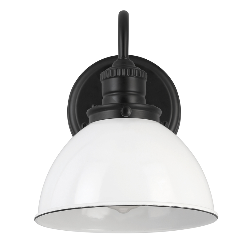 Home Square Stainless Steel Wall Light in Matte Black - Set of 2