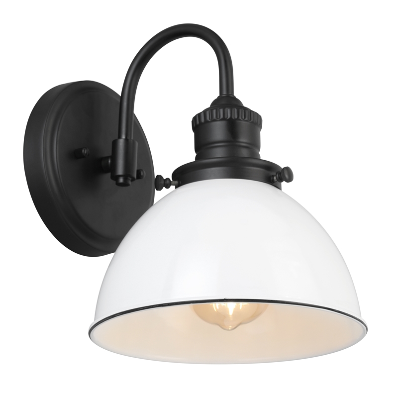 Home Square Stainless Steel Wall Light in Matte Black - Set of 2