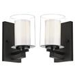 Home Square Stainless Steel Wall Sconce in Rustic Bronze - Set of 2