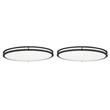 Home Square Metal LED Ceiling Light in Matte Black - Set of 2