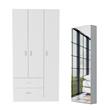 Home Square 2-Piece Set with 3 Door Armoire & Wall Mounted Shoe Rack