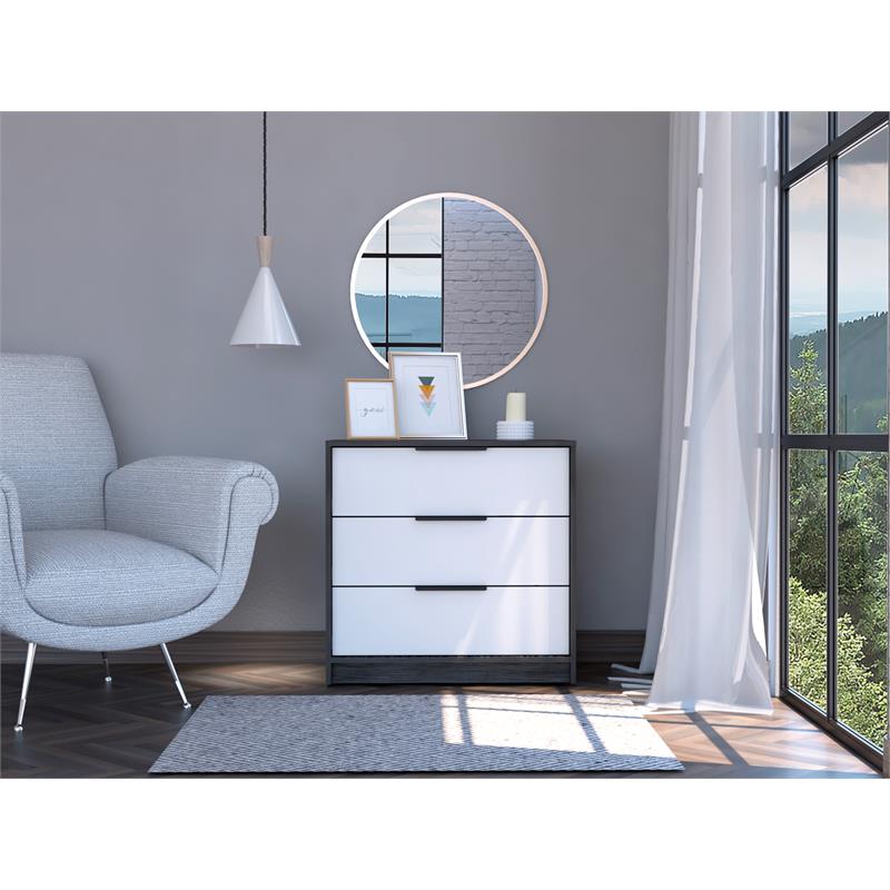 Home Square 2-Piece Set with Engineered Wood Nightstand and 3 Drawer Dresser