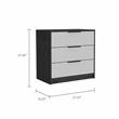 Home Square 2-Piece Set with Engineered Wood Nightstand and 3 Drawer Dresser