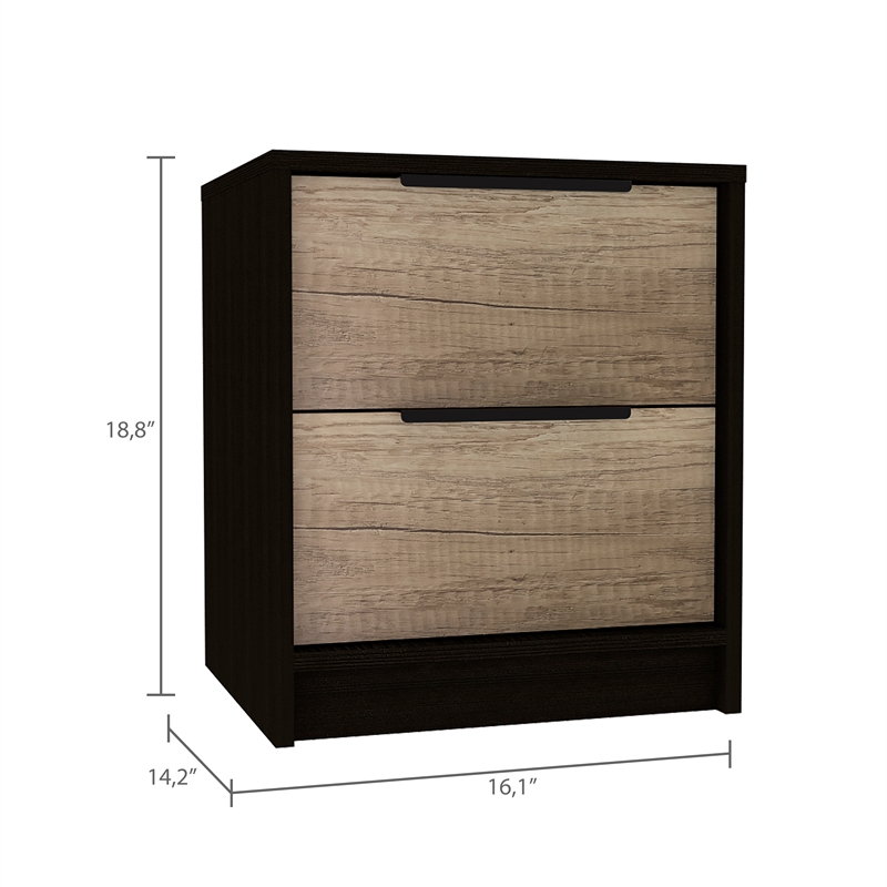 Home Square 2-Piece Set with Engineered Wood Nightstand and 3 Drawers Dresser