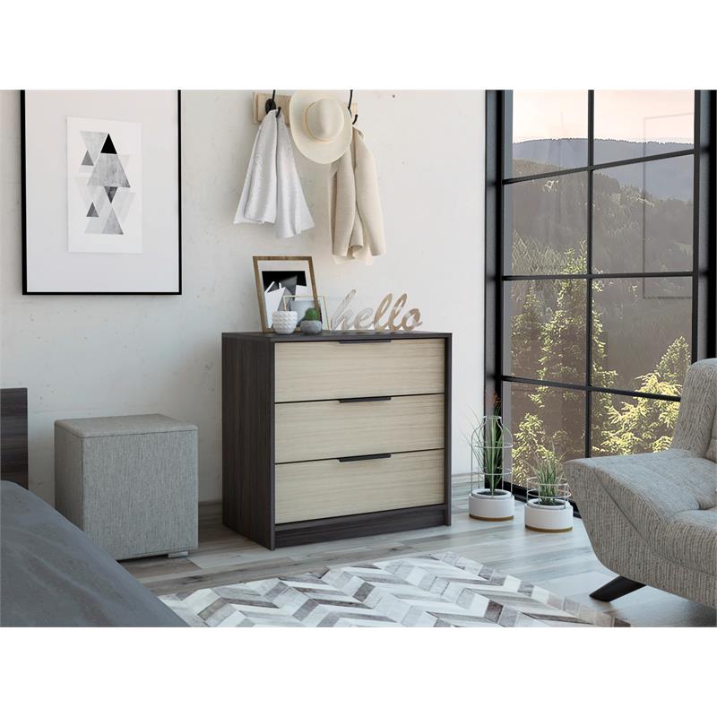Home Square 2-Piece Set with Engineered Wood Nightstand and 3 Drawers Dresser