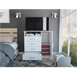 Home Square 2-Piece Set with Four Drawer Dresser & Nightstand in White