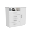 Home Square 2-Piece Set with Four Drawer Dresser & Nightstand in White