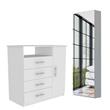 Home Square 2-Piece Set with Wood Four Drawer Dresser & Wall Mounted Shoe Rack