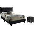 Home Square 2-Piece Set with Nightstand and Velvet Full Platform Bed