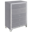 Home Square 2-Piece Set with 5 Drawer Chest & Full Size Platform Bed in Gray