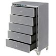 Home Square 2-Piece Set with 5 Drawer Chest & Full Size Platform Bed in Gray