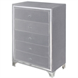 Home Square 2-Piece Set with 5 Drawer Chest & Queen Size Platform Bed in Gray