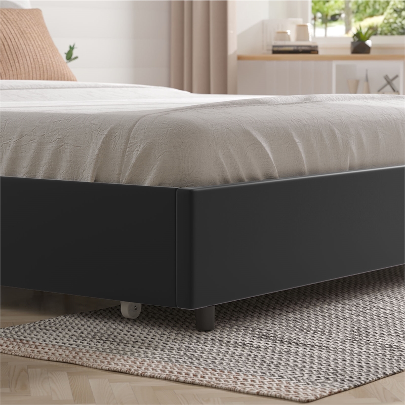 Home Square 3-Piece Set with Platform King Bed & 2 Nightstands in Black