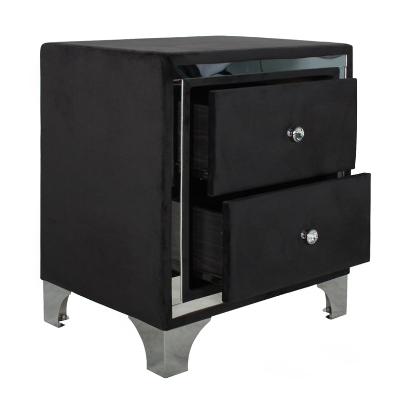 Home Square 3-Piece Set with King Platform Bed & 2 Nightstands in Black
