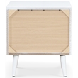 Home Square Two Deep Drawer Side Table in White Finish - Set of 2
