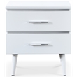 Home Square Two Deep Drawer Side Table in White Finish - Set of 2