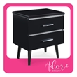 Home Square Two Deep Drawer Side Table in Black Finish - Set of 2