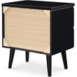 Home Square Two Deep Drawer Side Table in Black Finish - Set of 2