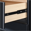 Home Square Two Deep Drawer Side Table in Black Finish - Set of 2