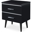 Home Square Two Deep Drawer Side Table in Black Finish - Set of 2