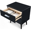 Home Square Two Deep Drawer Side Table in Black Finish - Set of 2
